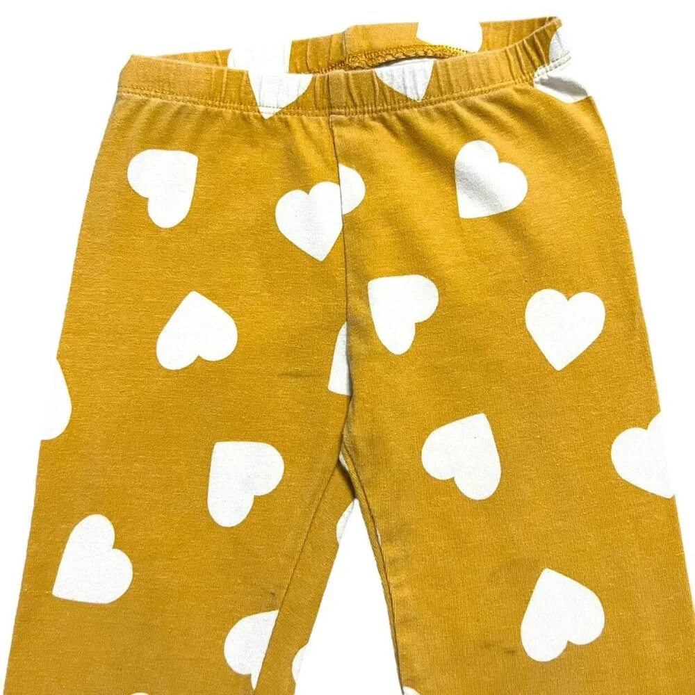 Old Navy 4T Mustard Heart Leggings